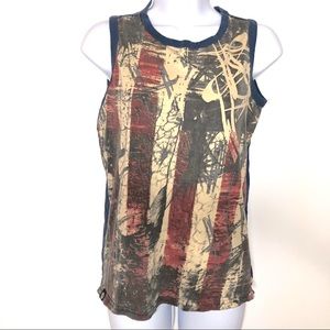 Akademik distressed American flag tank top